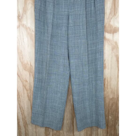 Doncaster Vintage Houndstooth Plaid Straight Leg Pleated Pants Women Size 12 - Picture 4 of 9